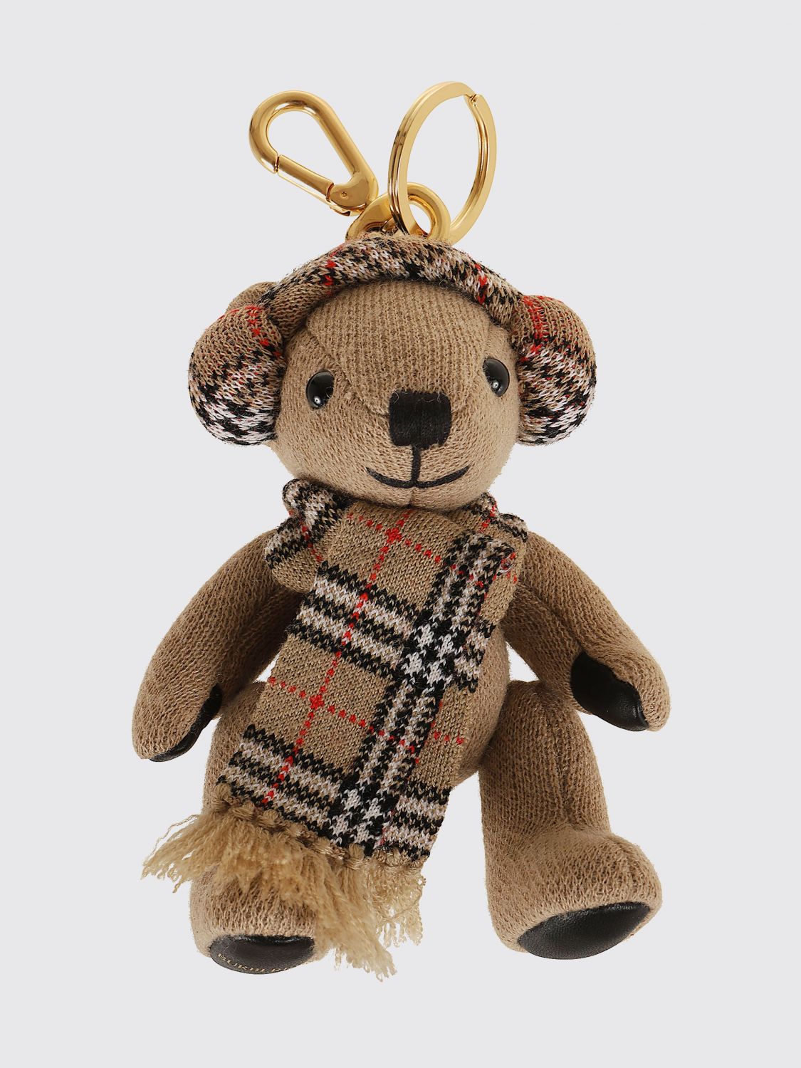 BURBERRY Thomas Bear Keychain in Cashmere and Wool with Vintage Check Motif