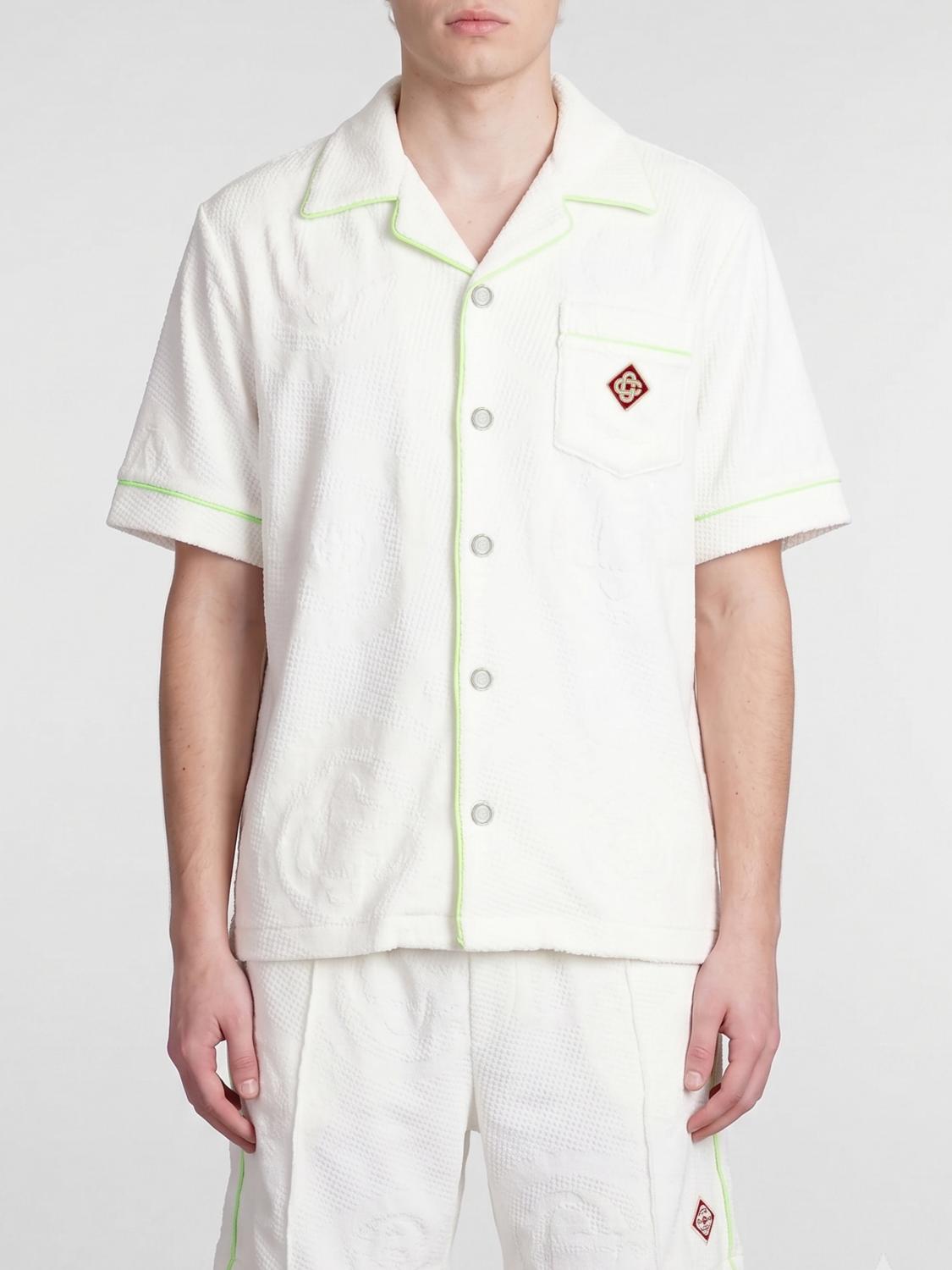 CASABLANCA Cuban Collar Short-Sleeved Bowling Shirt in Cotton Blend