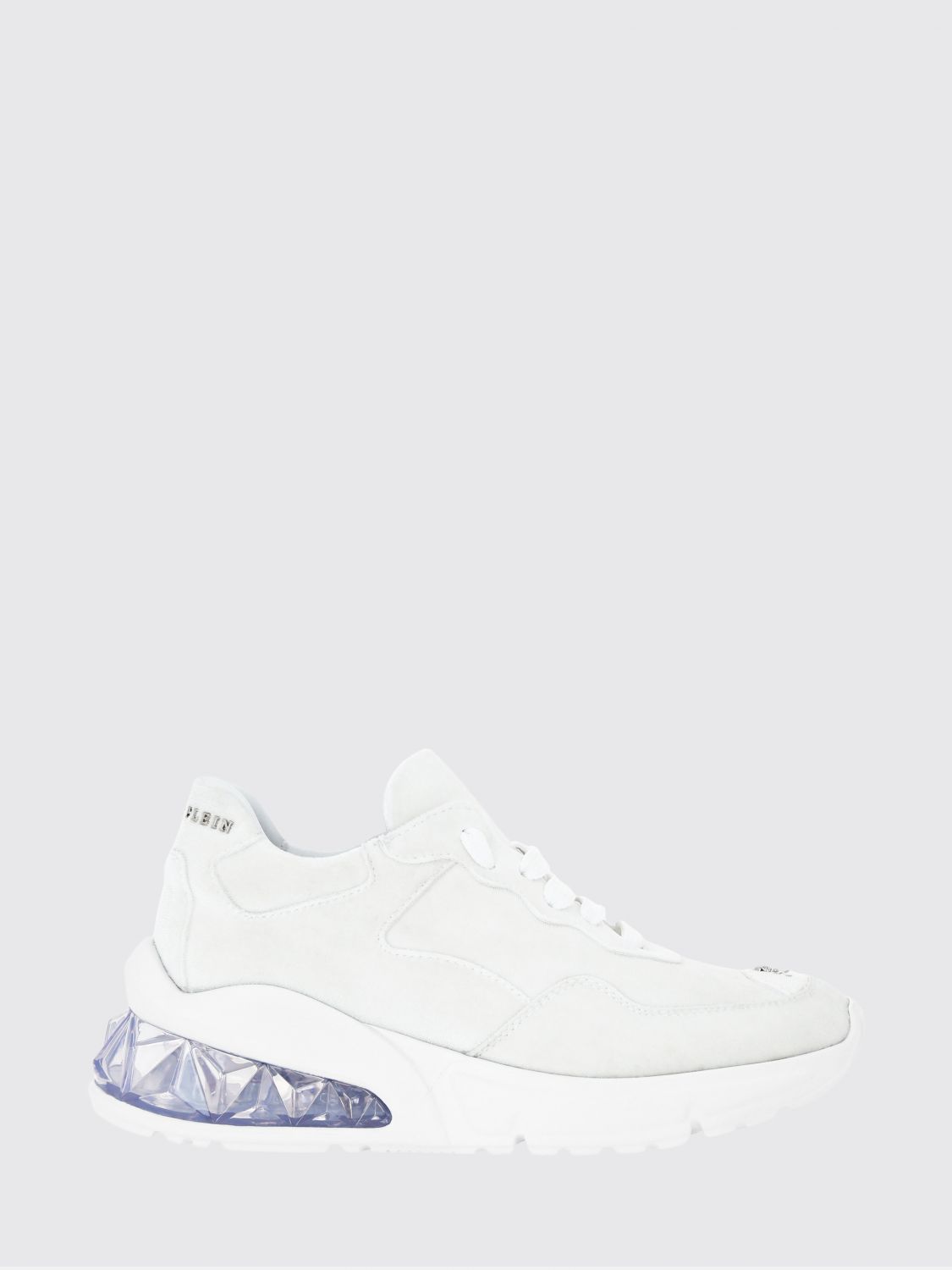 PHILIPP PLEIN Sneakers basse in pelle e suede con logo posteriore a contrasto