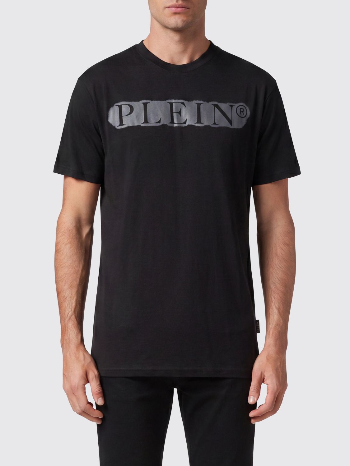 PHILIPP PLEIN T-shirt girocollo in cotone con stampa logo lettering a contrasto
