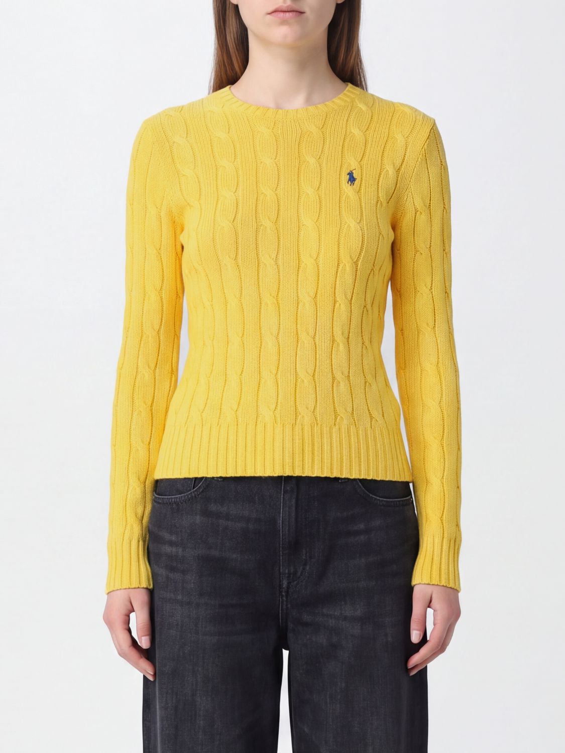 POLO RALPH LAUREN Slim Fit Crewneck Jumper in Cotton with Embroidered Logo