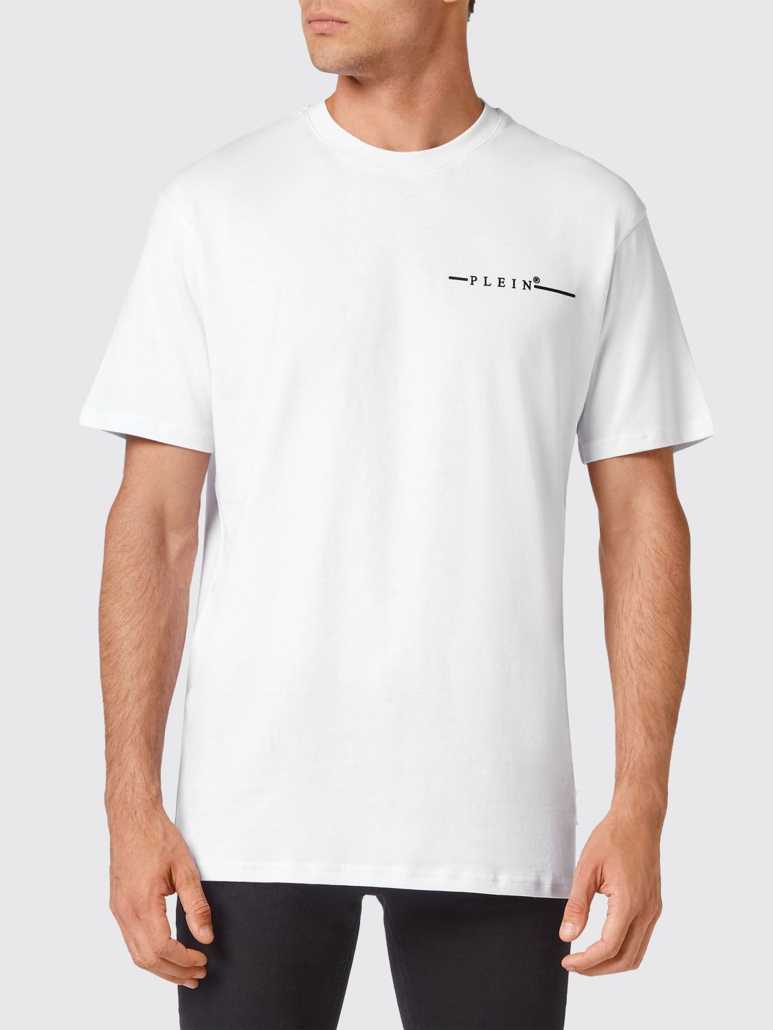 PHILIPP PLEIN T-shirt in cotone con stampa logo lettering a contrasto