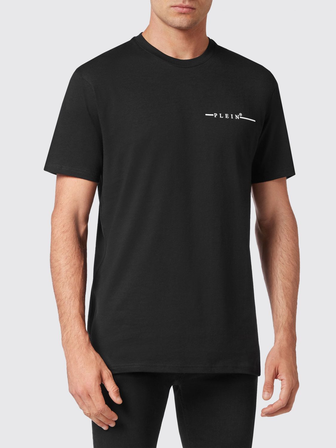 PHILIPP PLEIN T-shirt in cotone con stampa logo lettering a contrasto