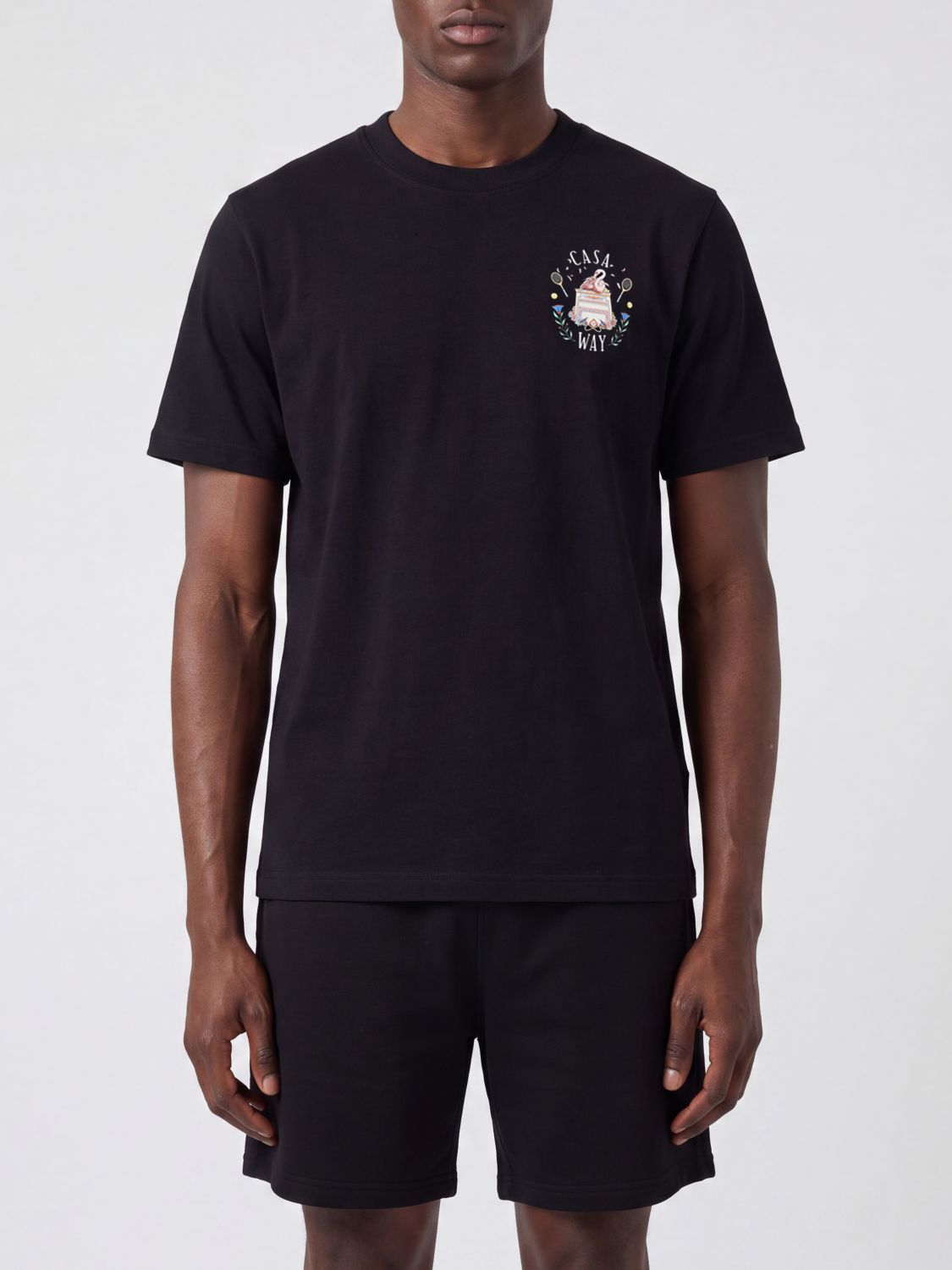 CASABLANCA Organic Cotton Crew Neck T-Shirt with Logo Print