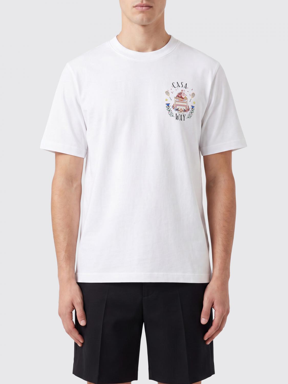 CASABLANCA T-shirt in cotone organico con scollo a girocollo e stampa logo