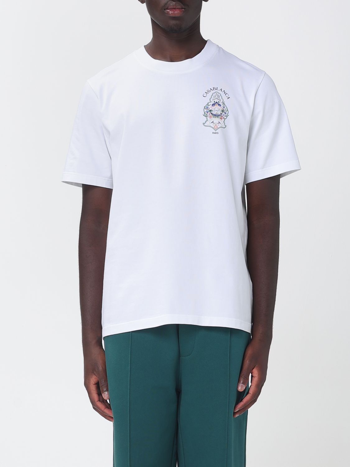 CASABLANCA Rundhals-T-Shirt aus Bio-Baumwolle mit Logo-Print