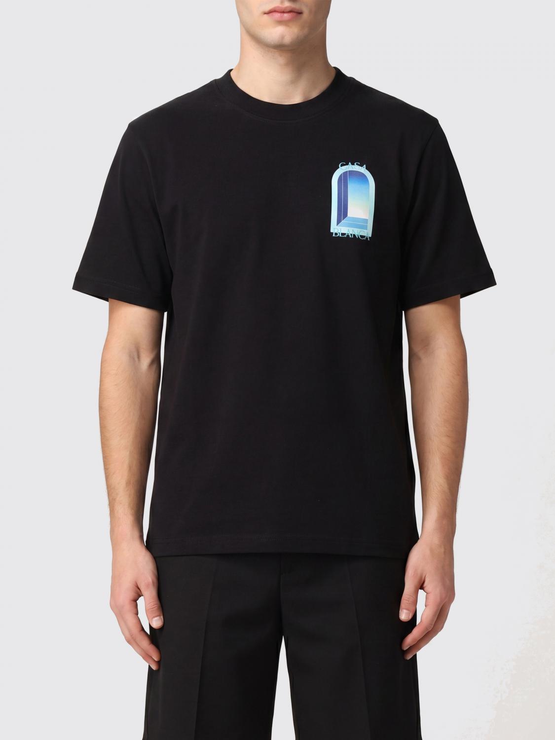 CASABLANCA T-shirt in cotone organico con scollo a girocollo e stampa logo