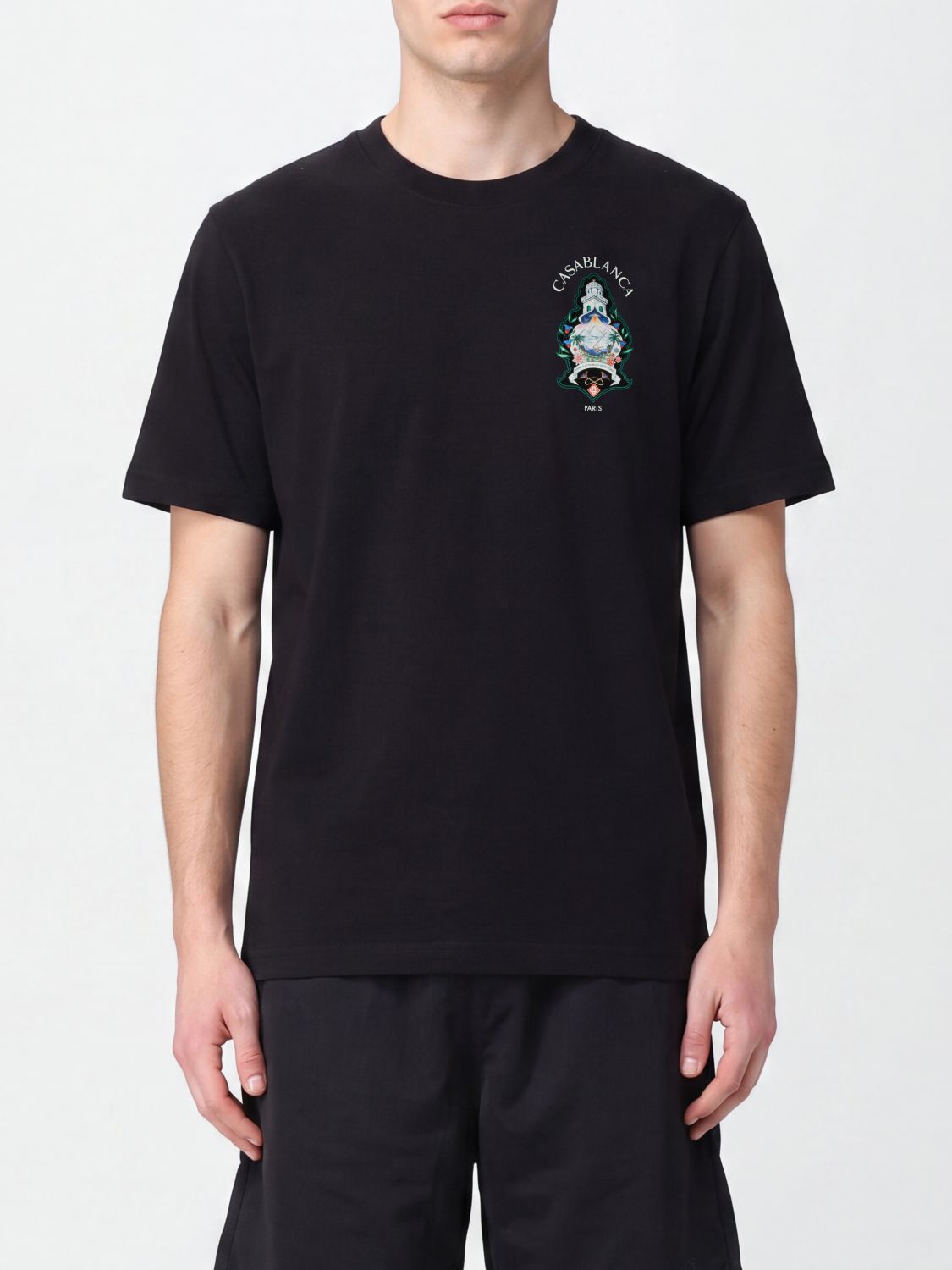 CASABLANCA T-shirt in cotone organico con scollo a girocollo e stampa logo