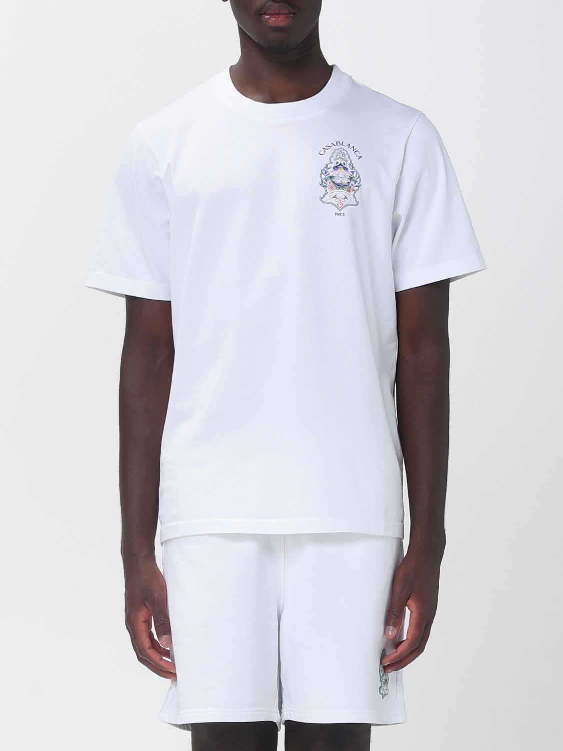 CASABLANCA T-shirt in cotone organico con scollo a girocollo e stampa logo