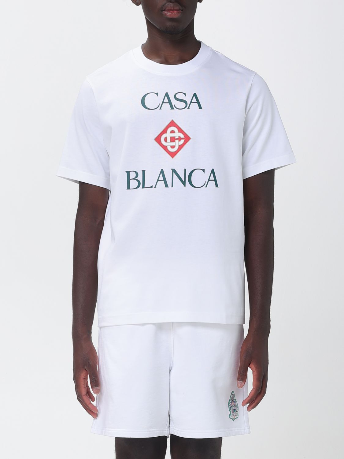 CASABLANCA T-shirt in cotone organico con scollo a girocollo e stampa logo