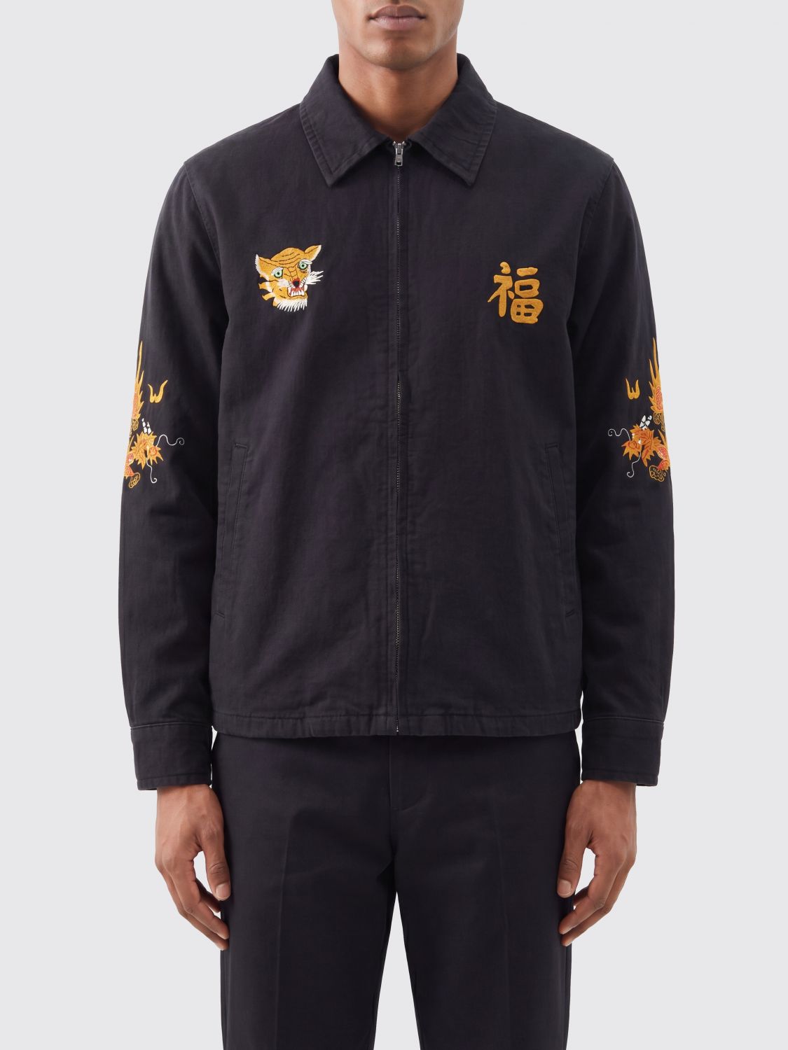 Y'S Giacca camicia for Men x Masses in cotone con stampa grafica e chiusura a zip