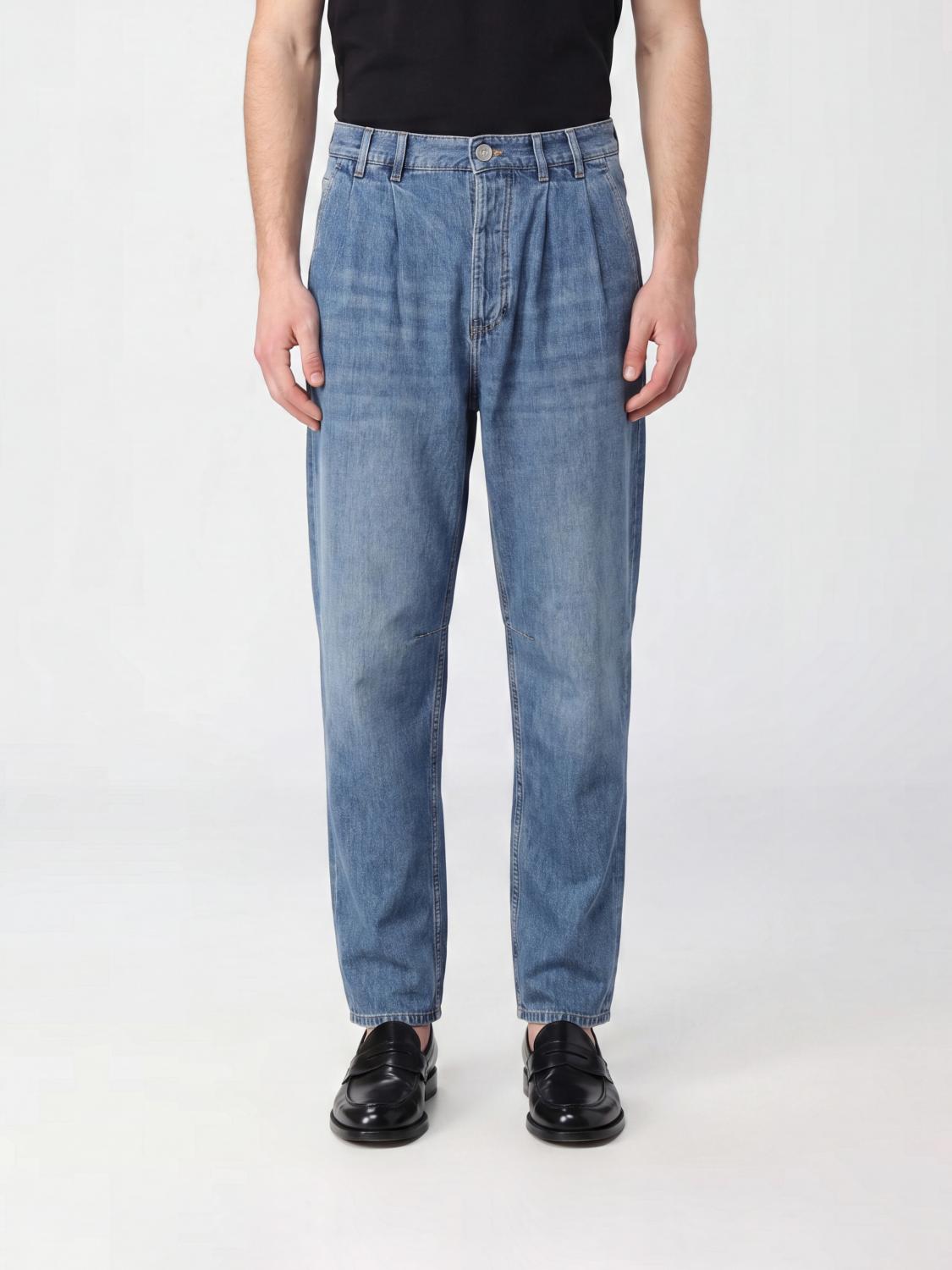 BRUNELLO CUCINELLI Jeans straight fit in denim di cotone a cinque tasche