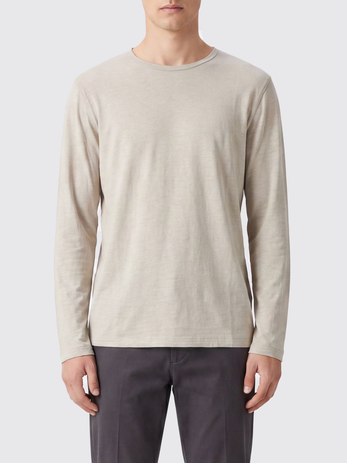 CLOSED Long-Sleeved T-Shirt in a Linen Blend with Crew Neck