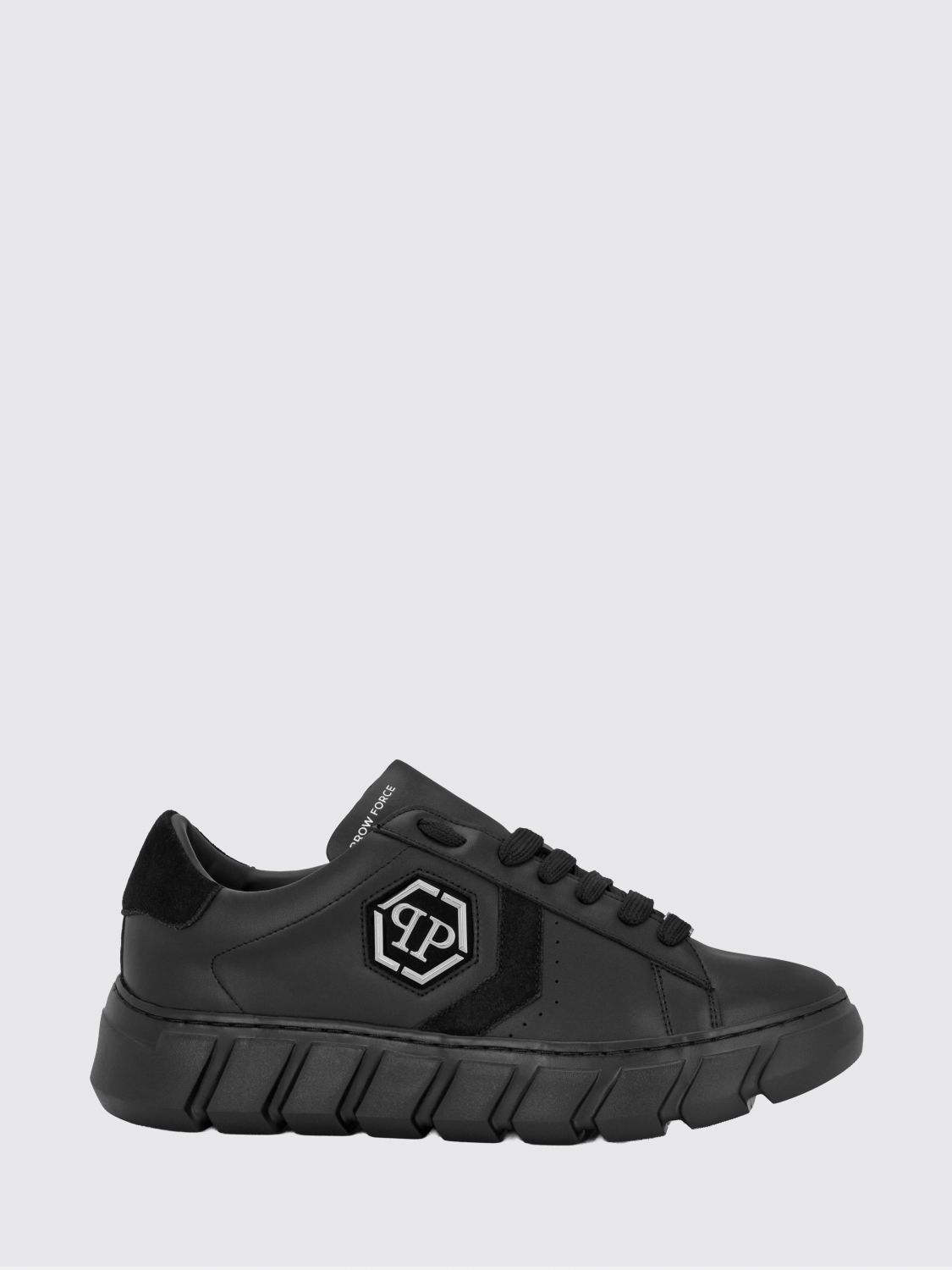 PHILIPP PLEIN Hexagon Force low perforated leather sneakers with logo