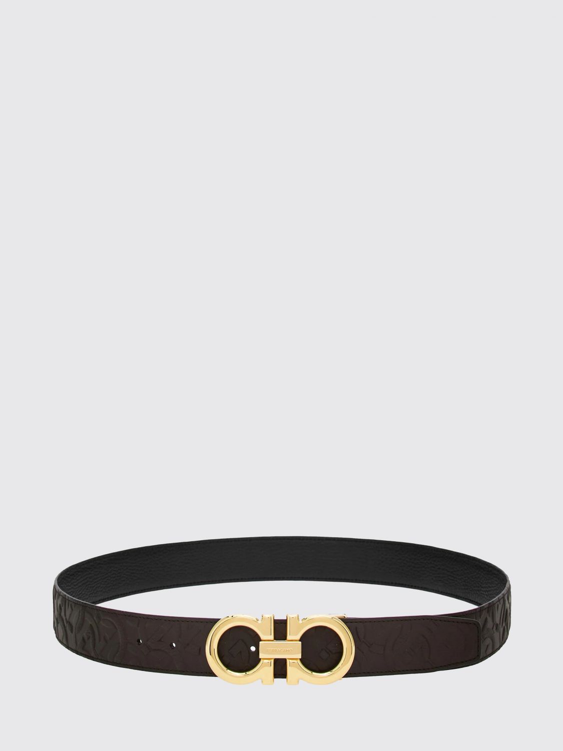 FERRAGAMO Gancini Reversible and Adjustable Belt in Hammered Calfskin