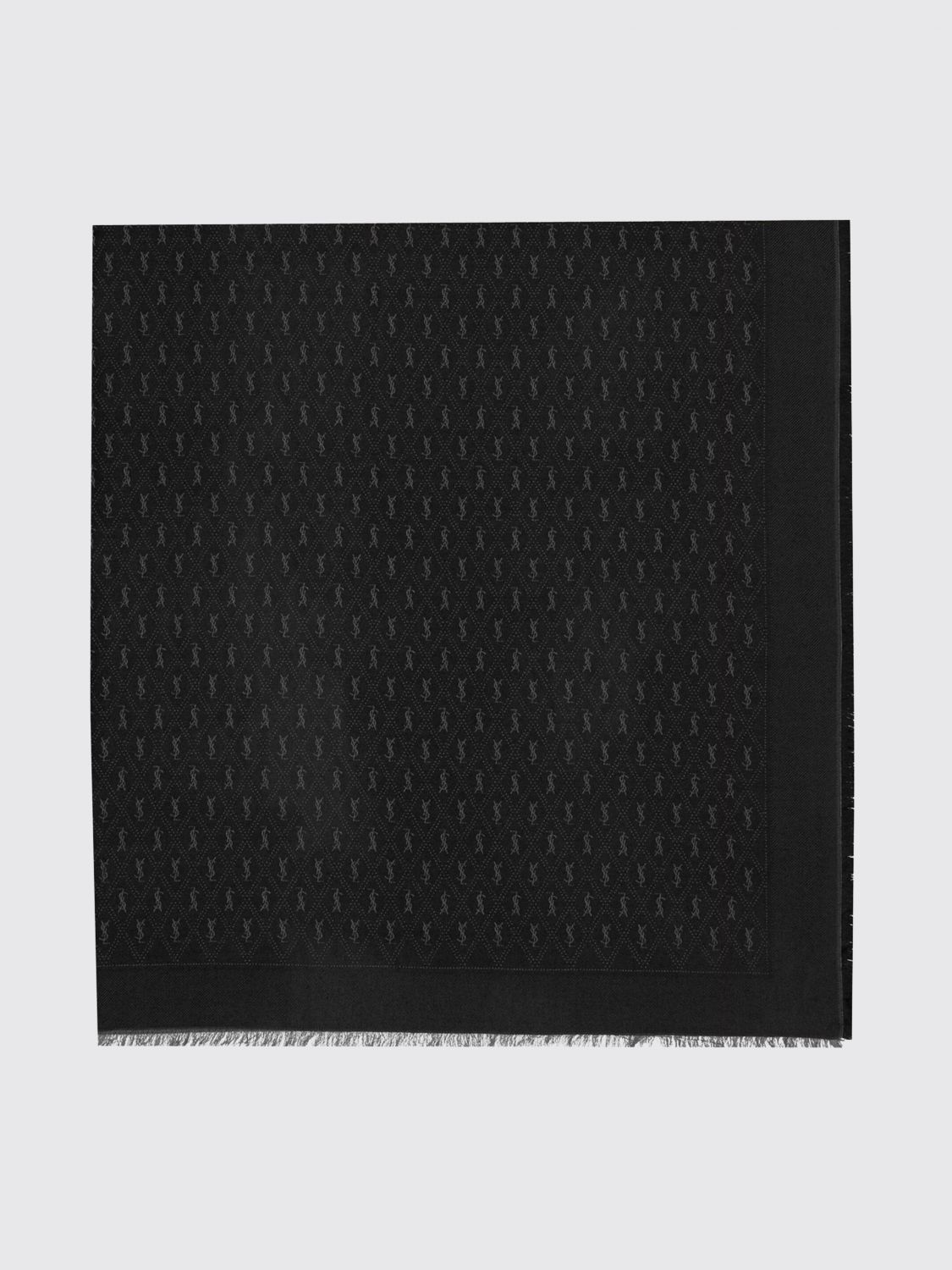 Saint Laurent SAINT LAURENT YSL Monogram Jacquard Scarf in a Wool and Silk Blend　SAINT LAURENT YSL モノグラム ジャカード スカーフ (ウールとシルク ブレンド)