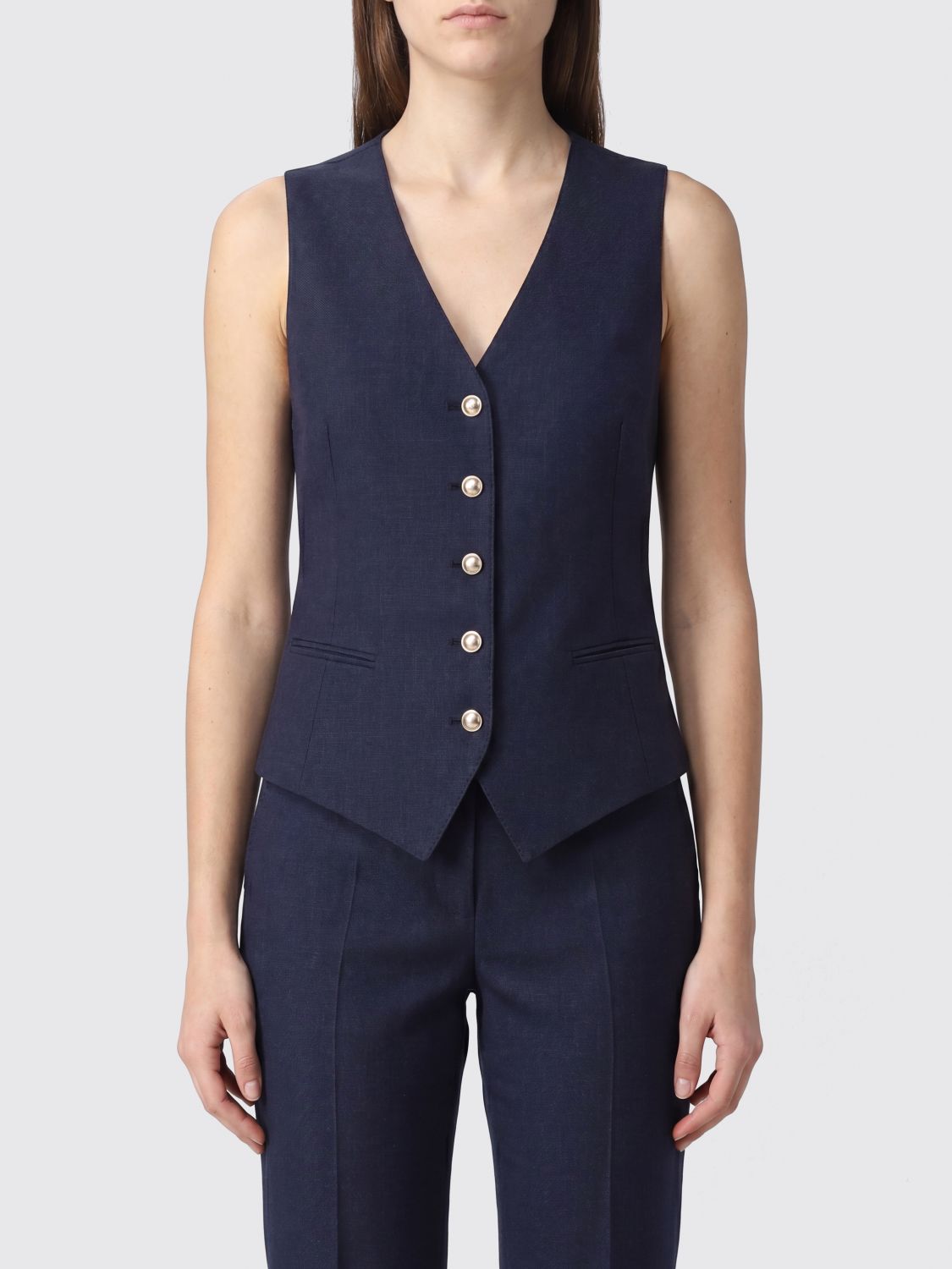 TAGLIATORE Single-Breasted Slim Fit Tailored Waistcoat in Viscose Blend　TAGLIATORE シングルブレスト スリムフィット テーラード ベストコート (ビスコースブレンド) TAGLIATORE