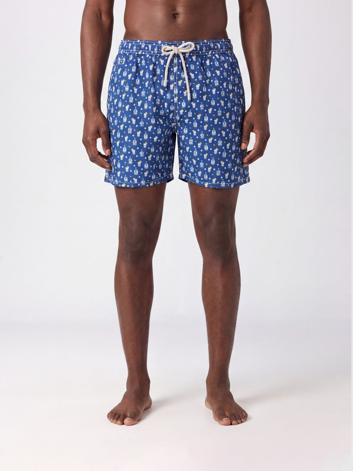 Mc2 Saint Barth Graphic Print Swim Shorts with Drawstring Waist · S