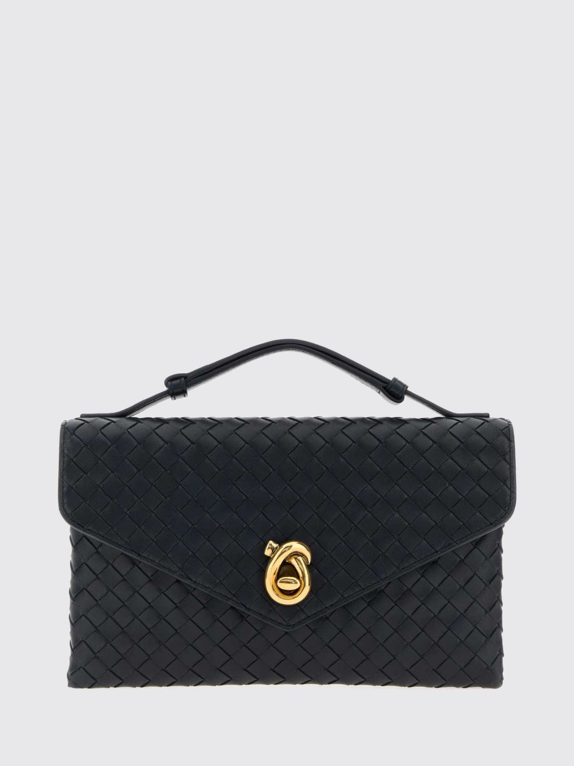 BOTTEGA VENETA Small Knot Lock Intrecciato Leather Top Handle Bag BOTTEGA VENETA Small Knot Lock Intrecciato Leather Top Handle Bag