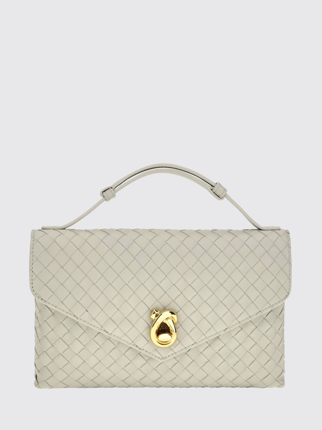 BOTTEGA VENETA Small Knot Lock Intrecciato Leather Top Handle Bag BOTTEGA VENETA Small Knot Lock Intrecciato Leather Top Handle Bag