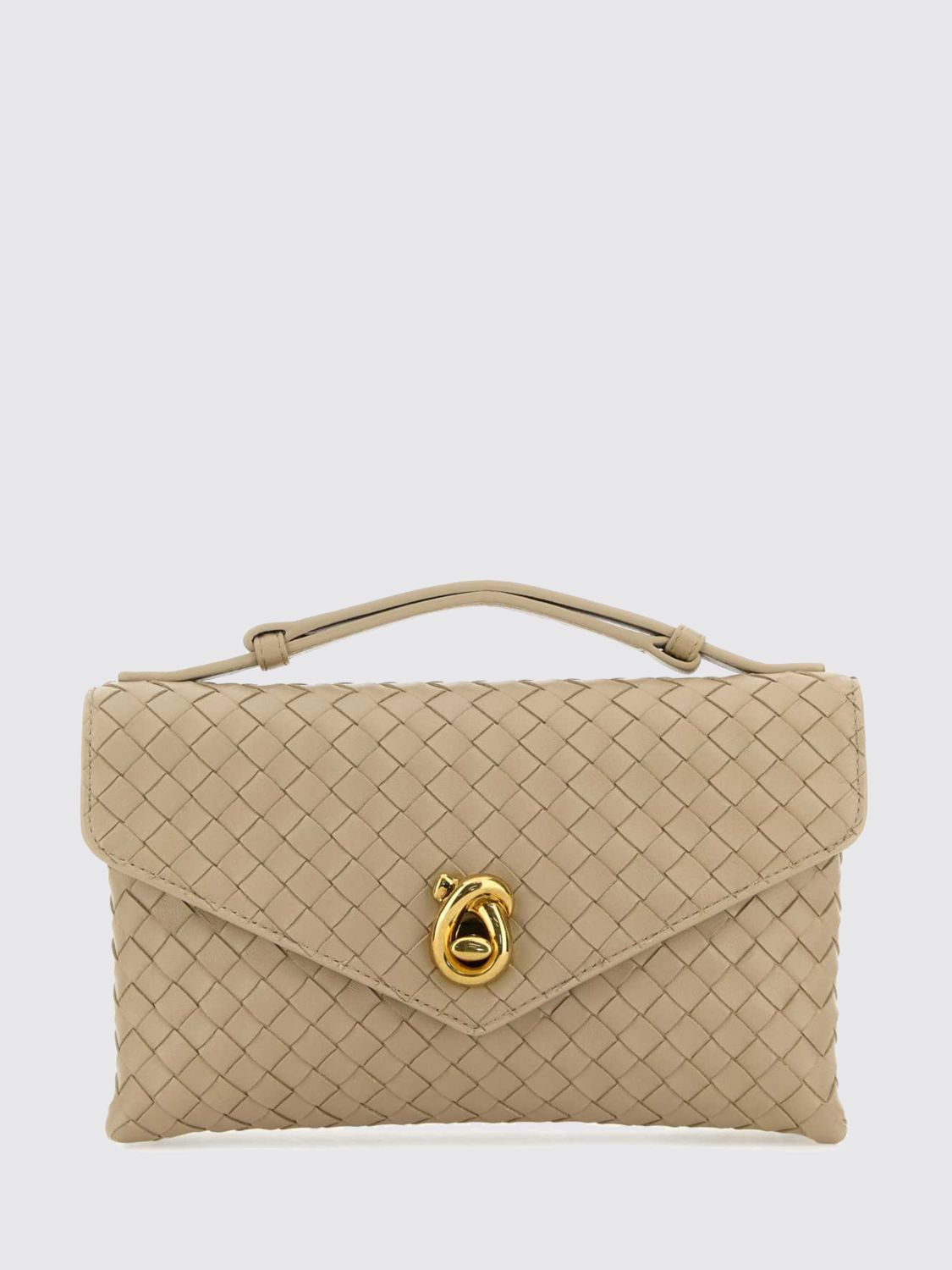 BOTTEGA VENETA Small Knot Lock Intrecciato Leather Top Handle Bag BOTTEGA VENETA Small Knot Lock Intrecciato Leather Top Handle Bag