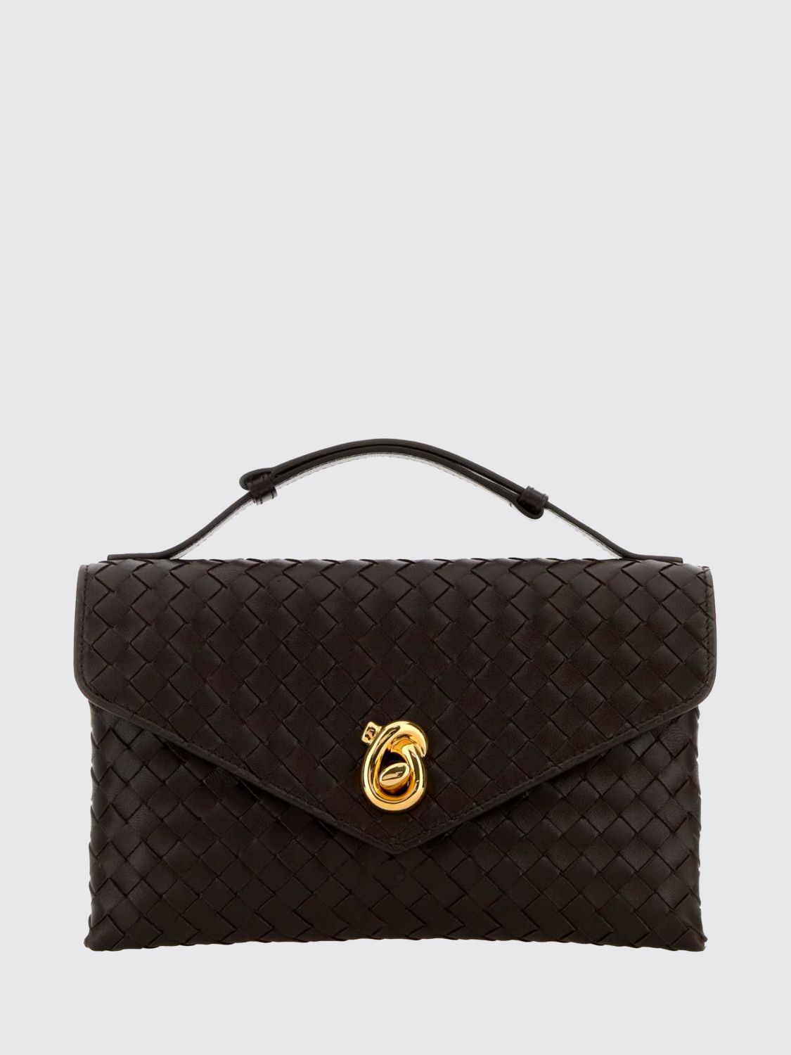 BOTTEGA VENETA Small Knot Lock Intrecciato Leather Top Handle Bag BOTTEGA VENETA Small Knot Lock Intrecciato Leather Top Handle Bag