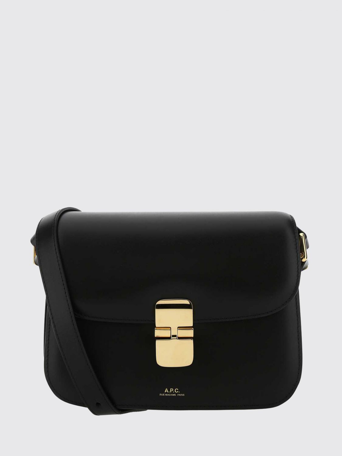 A. P.C. Grace Smooth Leather Crossbody Bag with Buckle
