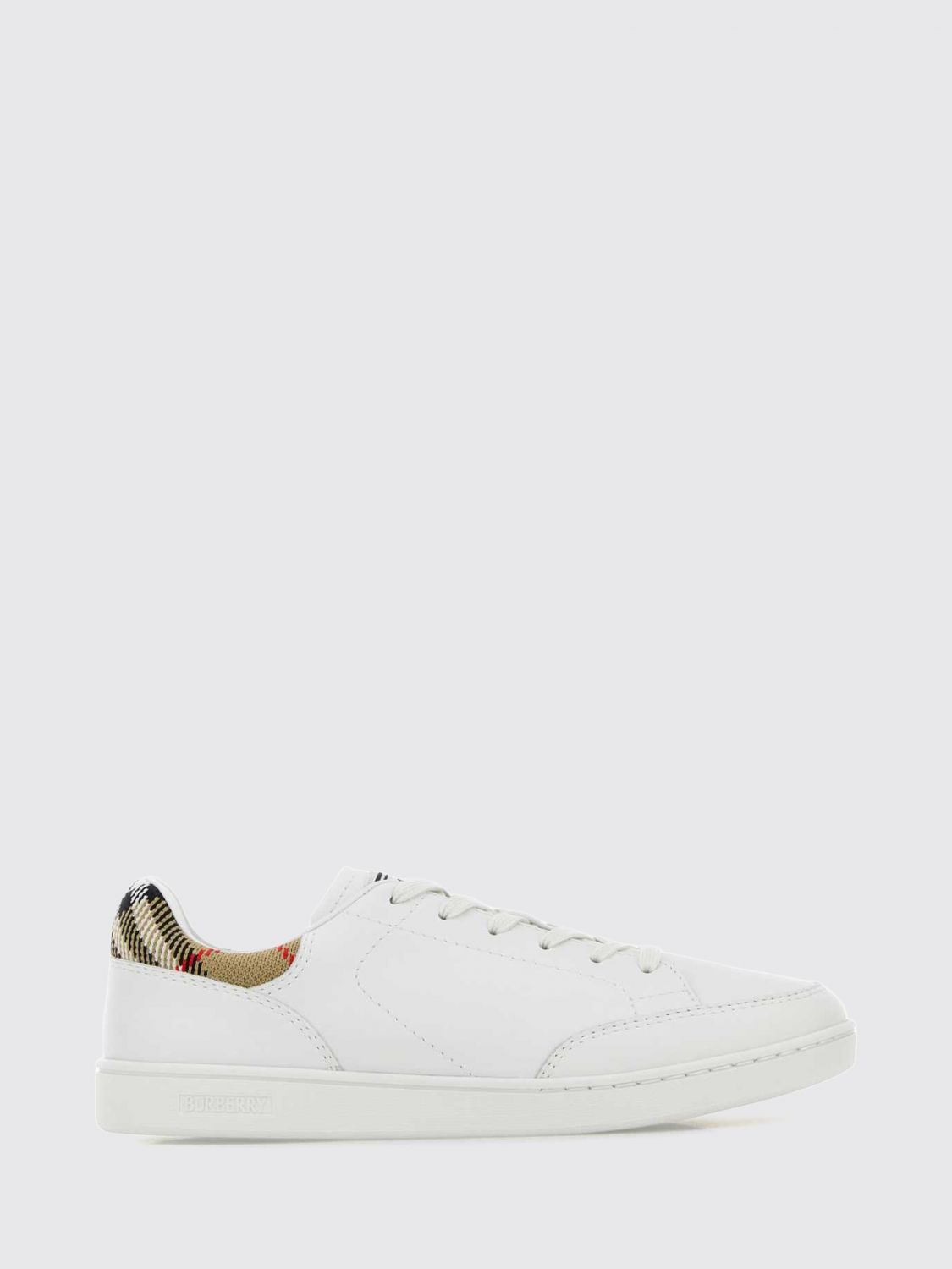 Burberry Set Trainers in Leather and Mesh with Vintage Check Panels