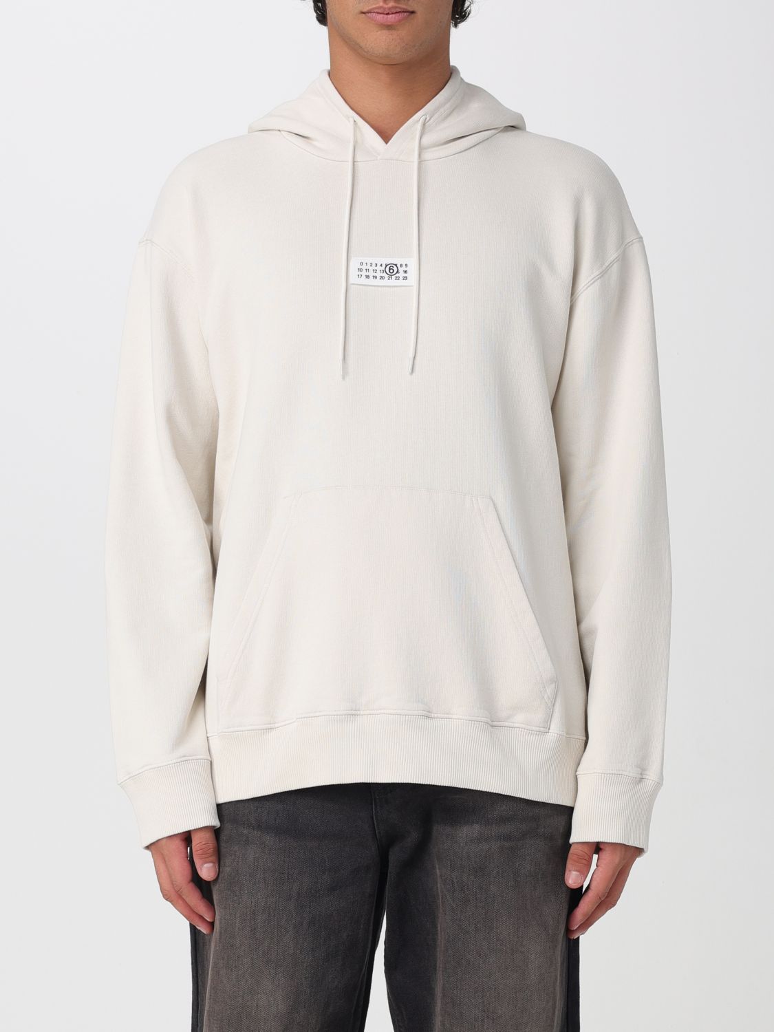 MM6 MAISON MARGIELA Felpa con cappuccio in cotone con logo numerico