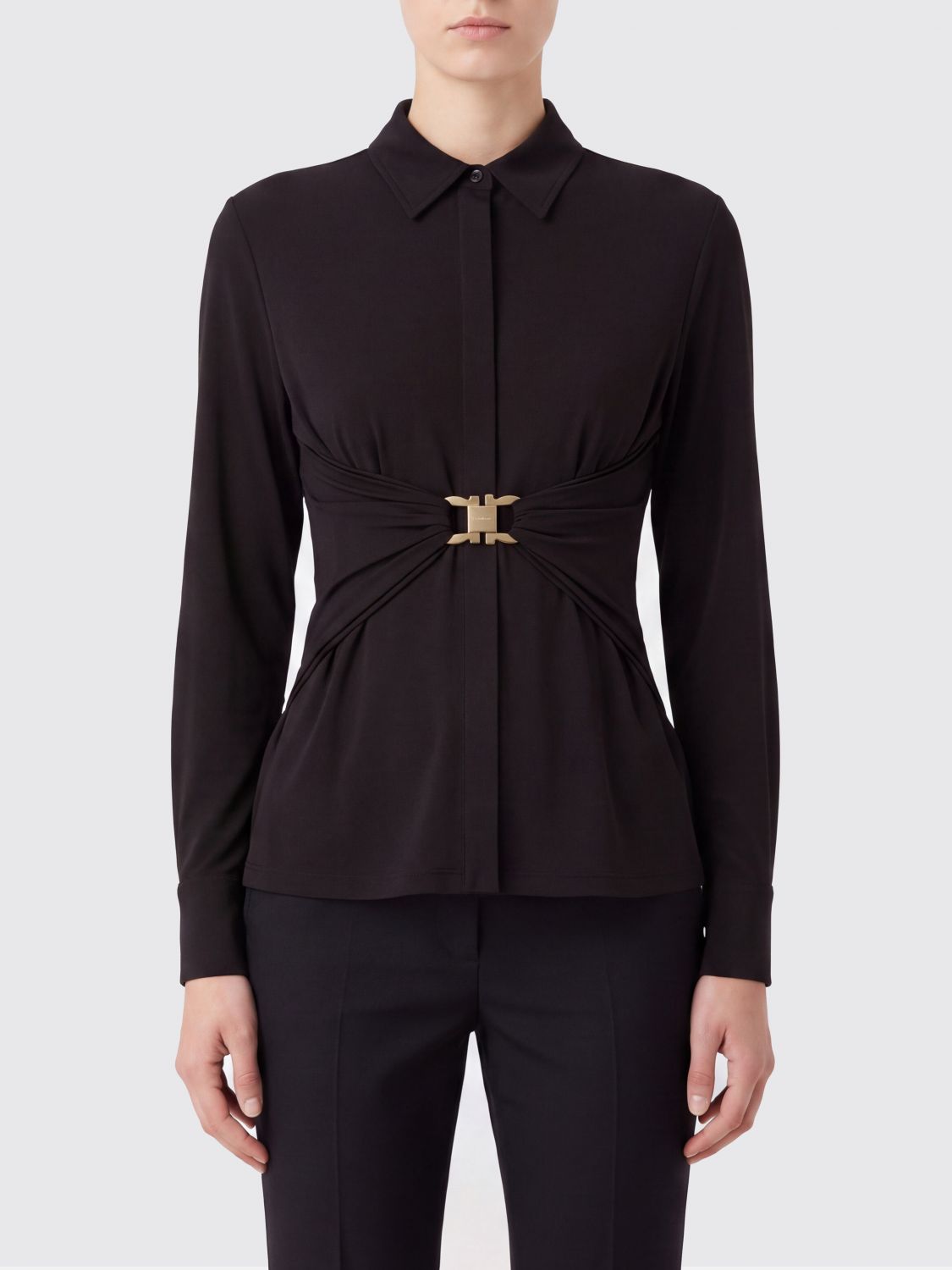 FERRAGAMO Shirt Woman color Coffee
