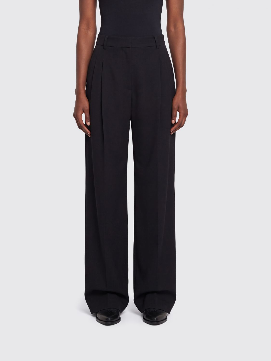 STELLA MCCARTNEY High-Waisted Wool Palazzo Trousers with Pleats