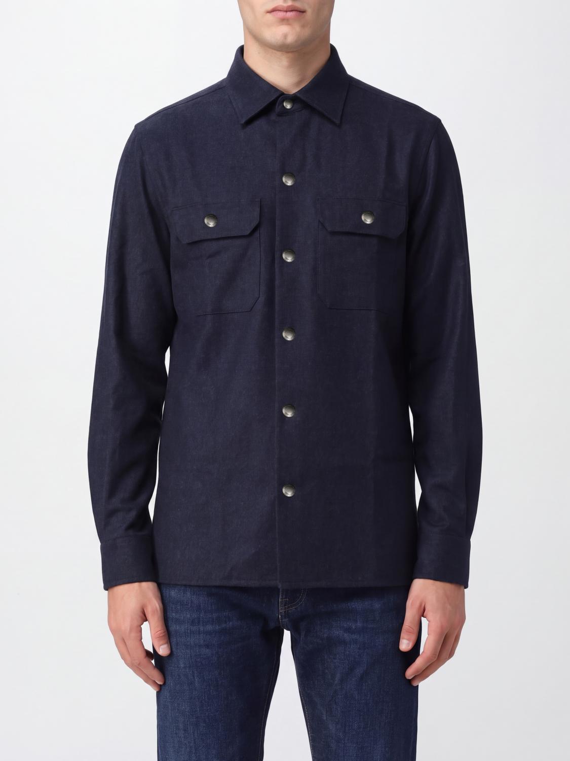 BRUNELLO CUCINELLI Wool Shirt Jacket with Patch Pockets and Button Closure