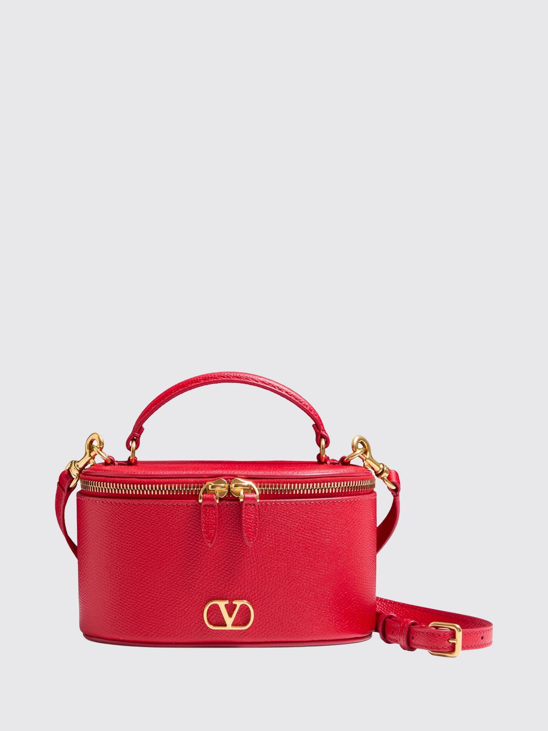 VALENTINO GARAVANI Mini borsa Vanity in pelle martellata con logo VLogo Signature
