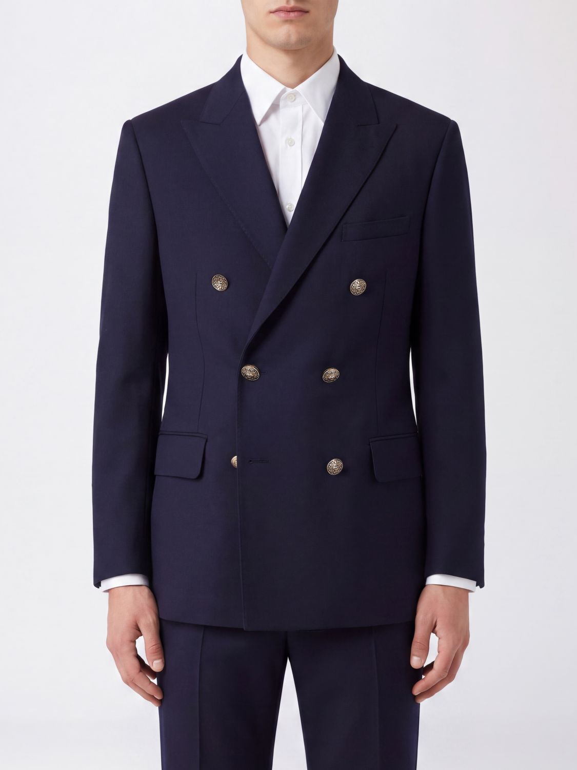 GOLDEN GOOSE Maßgeschneiderter Zweireiher-Blazer aus Wollgabardine