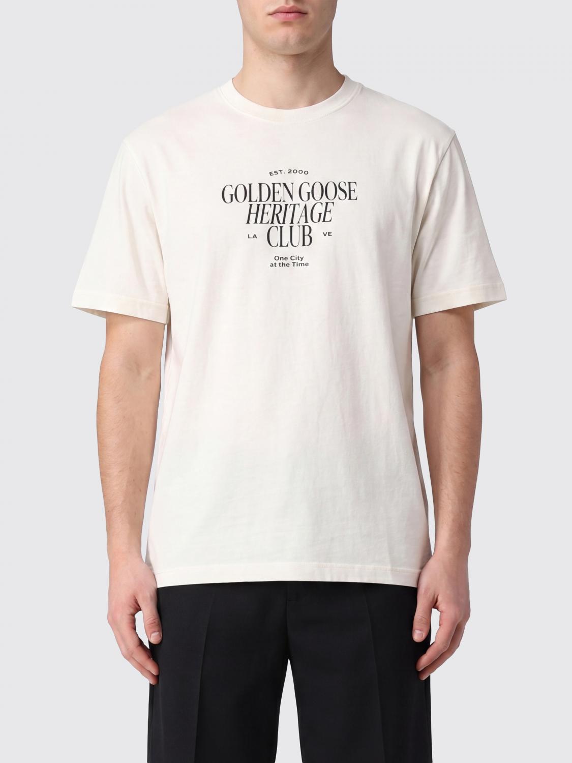 GOLDEN GOOSE Crewneck Cotton T-shirt with Printed Logo　GOLDEN GOOSE ロゴプリントクルーネックコットンTシャツ GOLDEN