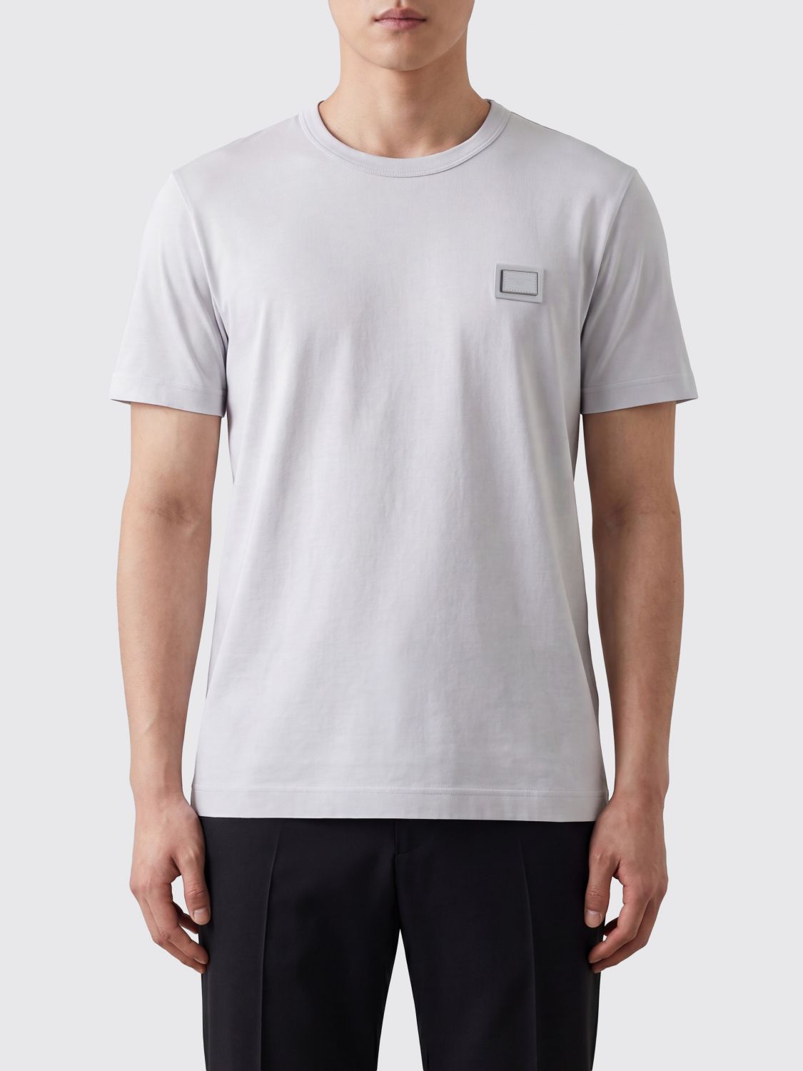DOLCE & GABBANA T-shirt in cotone con logo tono su tono