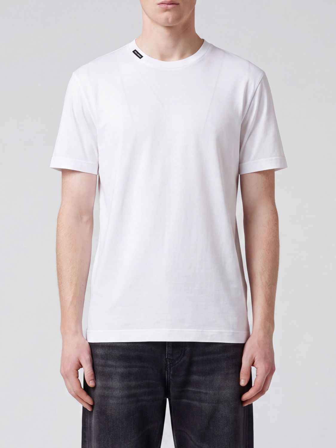 DOLCE & GABBANA T-Shirt aus Baumwolle mit Kontrastlogo und -besatz