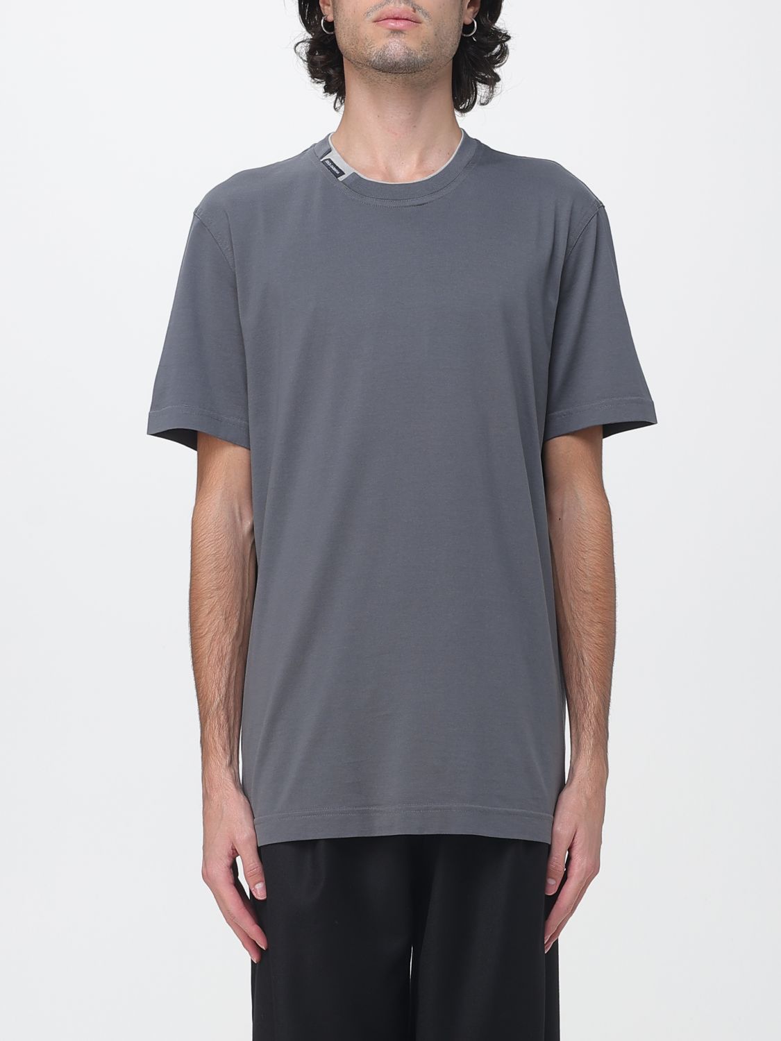 DOLCE & GABBANA T-shirt in cotone con logo e profili a contrasto