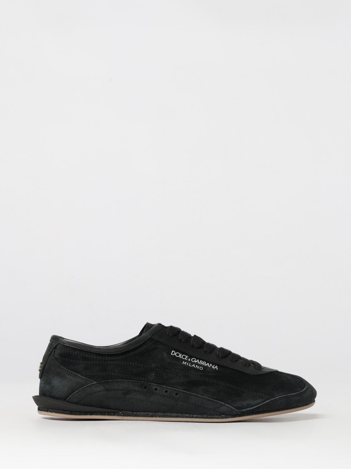 Dolce & Gabbana Lipari Suede Calfskin Sneakers with Printed Logo
