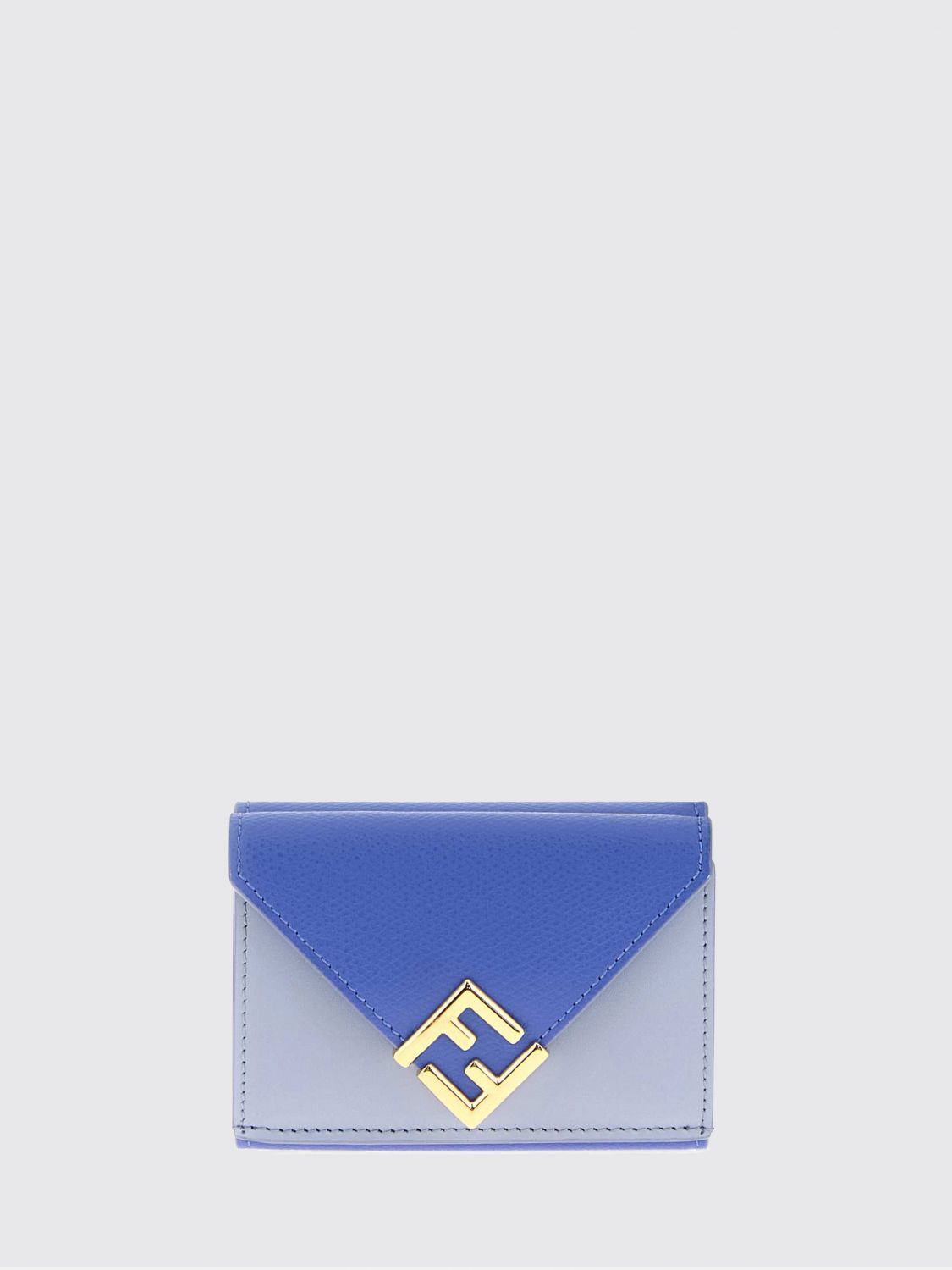 FENDI Portafoglio tri-fold FF Diamonds in pelle a grana con monogramma