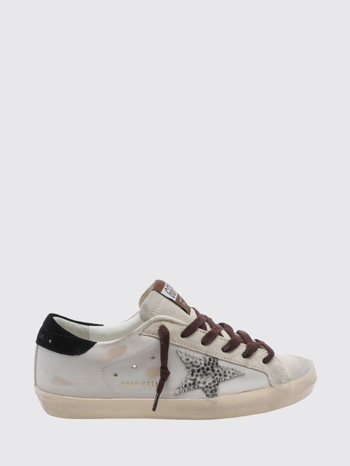 GOLDEN GOOSE Super-Star Distressed Leather and Pony Hair Sneakers