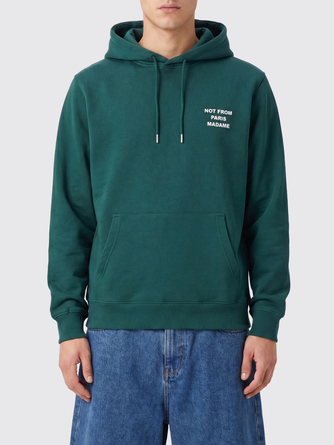 Drôle De Monsieur Relaxed Fit Cotton Hoodie with Slogan Print