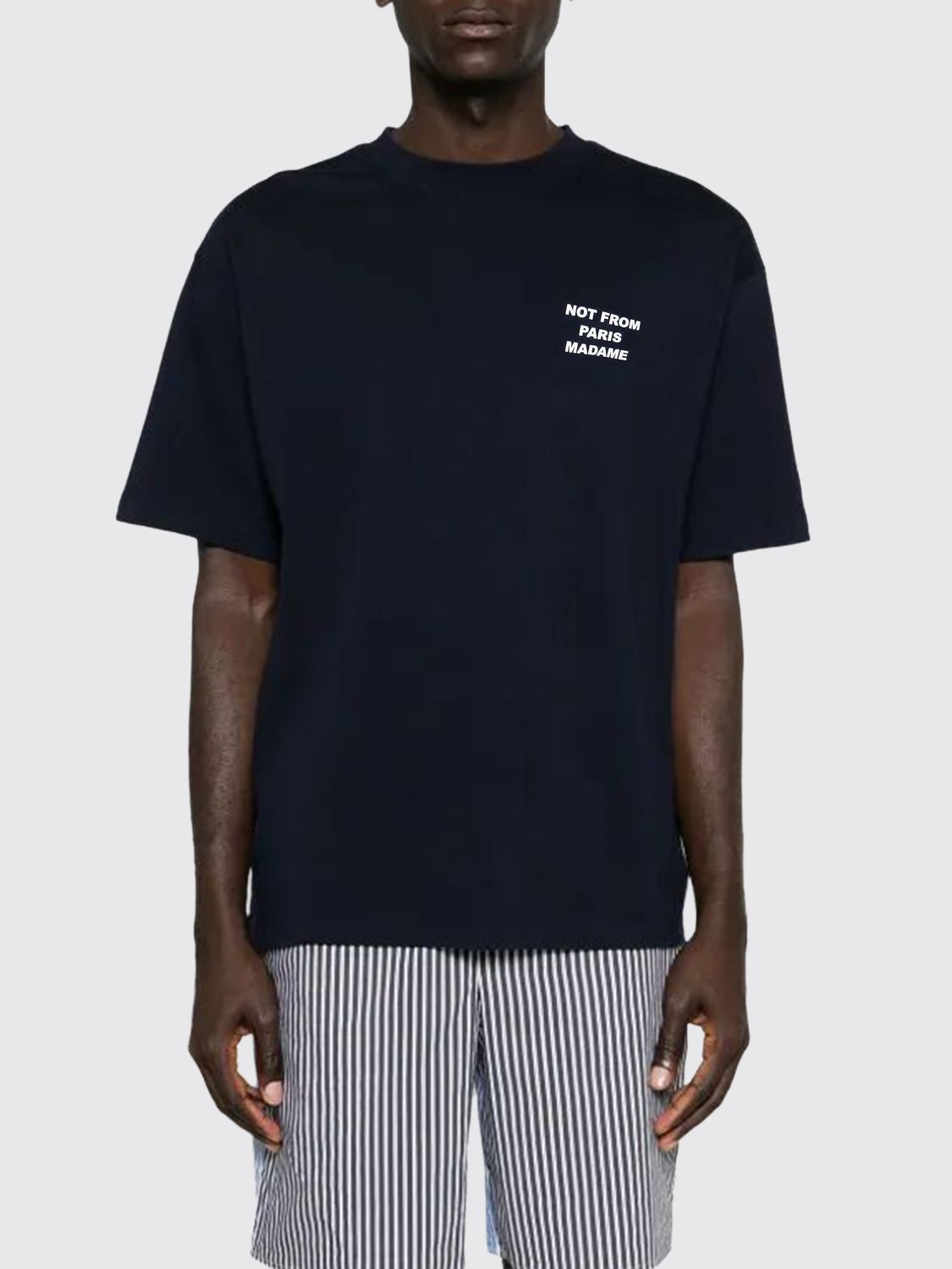 Drôle de Monsieur T-shirt girocollo in cotone con stampa logo e slogan