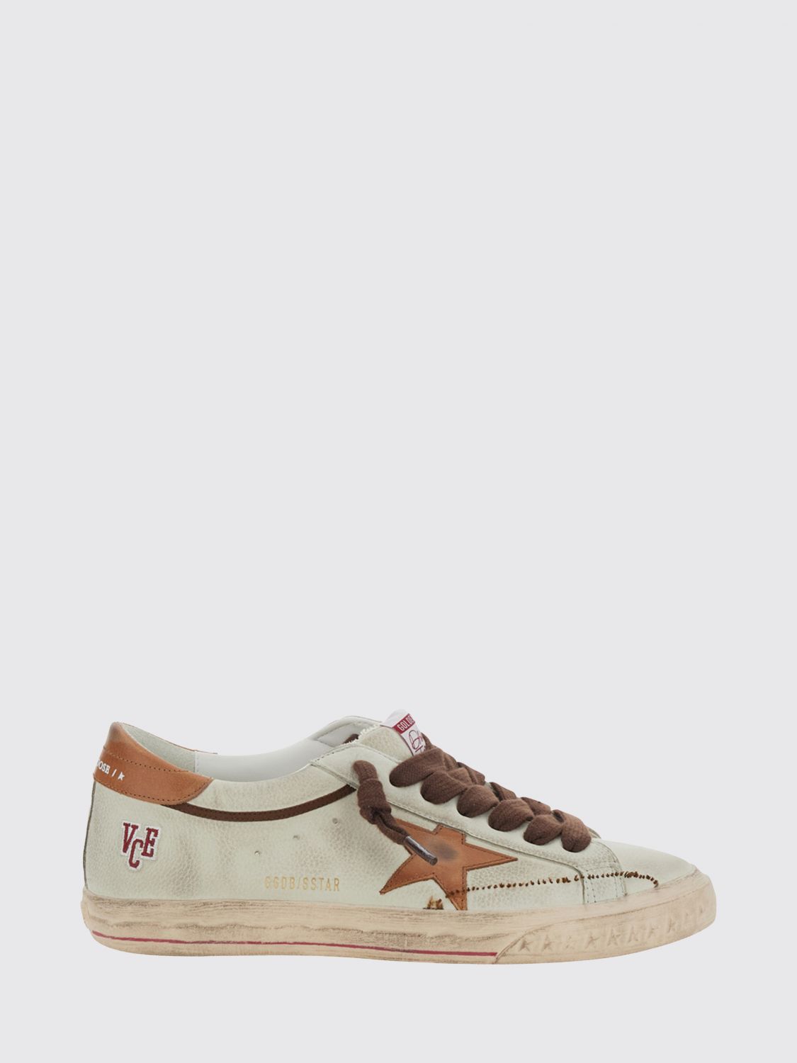 GOLDEN GOOSE Super-Star Leather Trainers with Distressed Effect and Star
