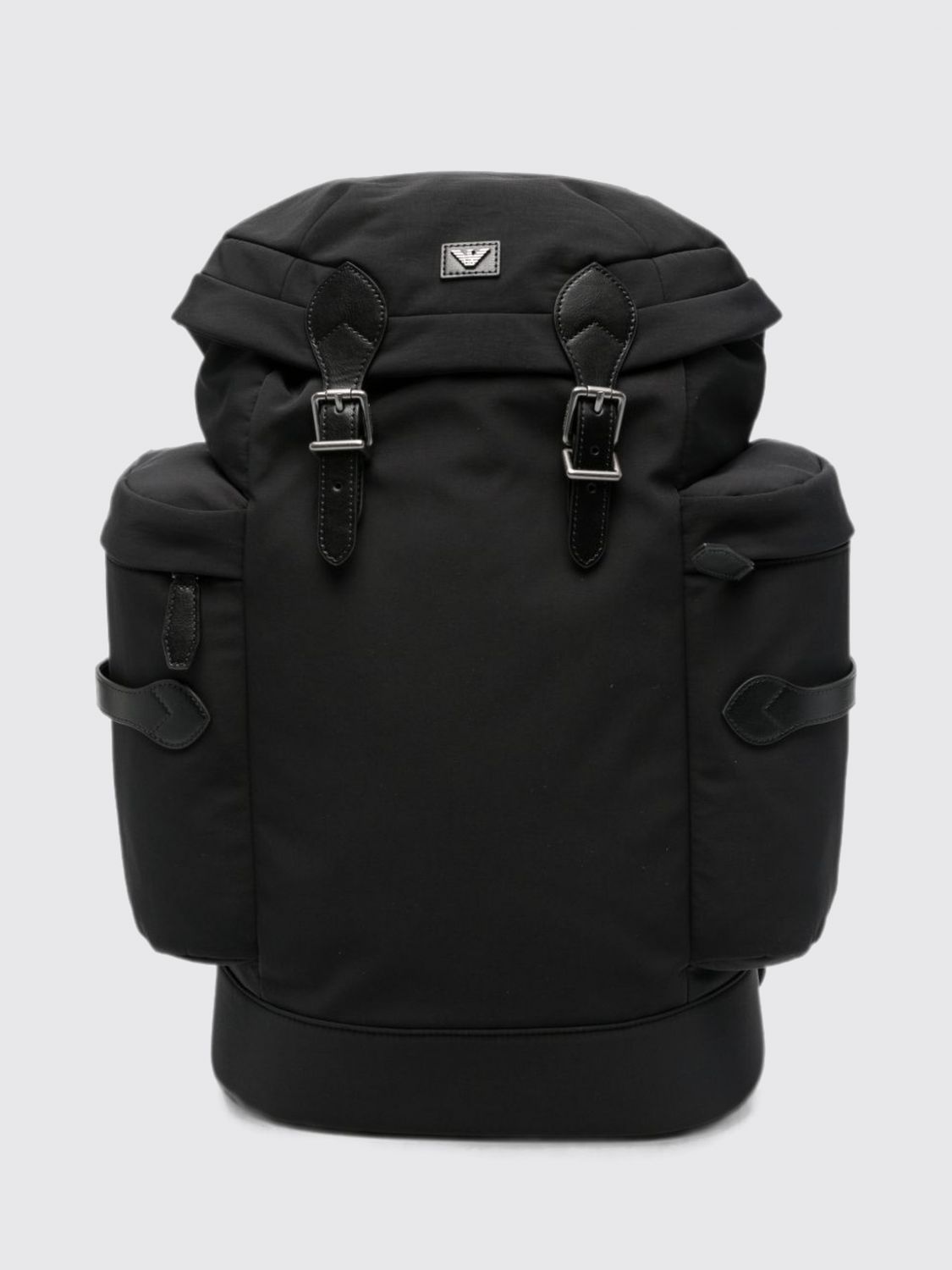 EMPORIO ARMANI Zaino grande in nylon con patta e fibbie logo Eagle