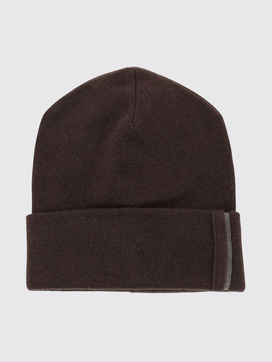 BRUNELLO CUCINELLI Cuffed Pure Cashmere Beanie with Monili Embellishment