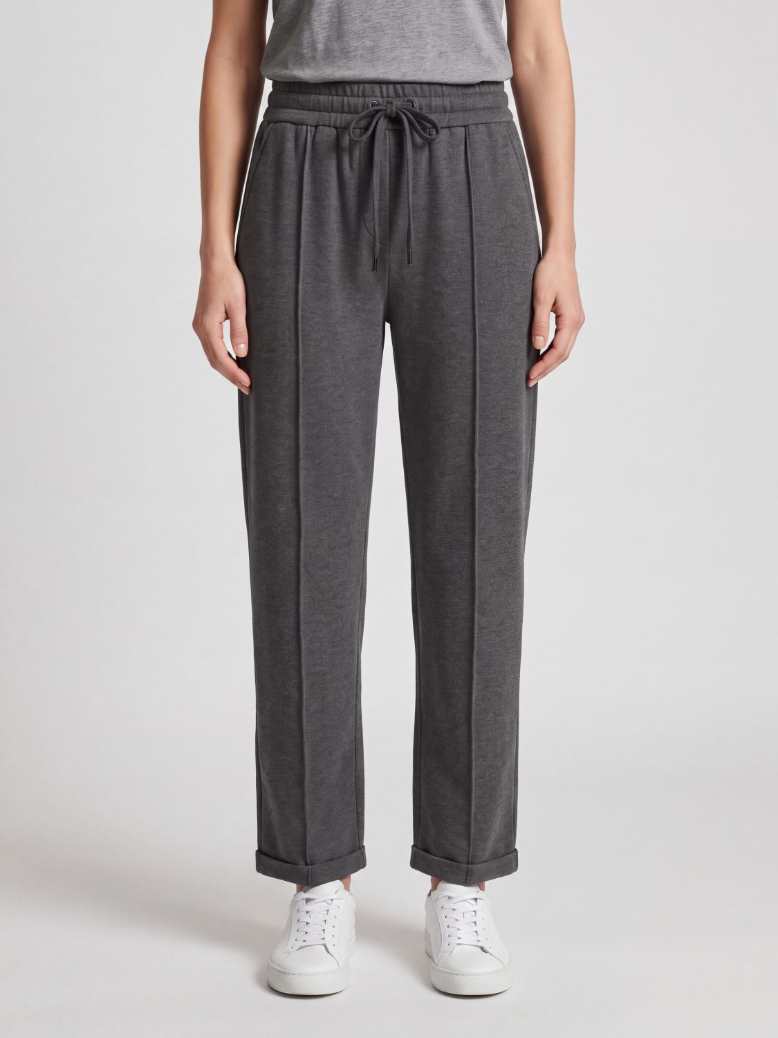 Brunello Cucinelli High-Waisted Stretch Cotton Joggers with Drawstring