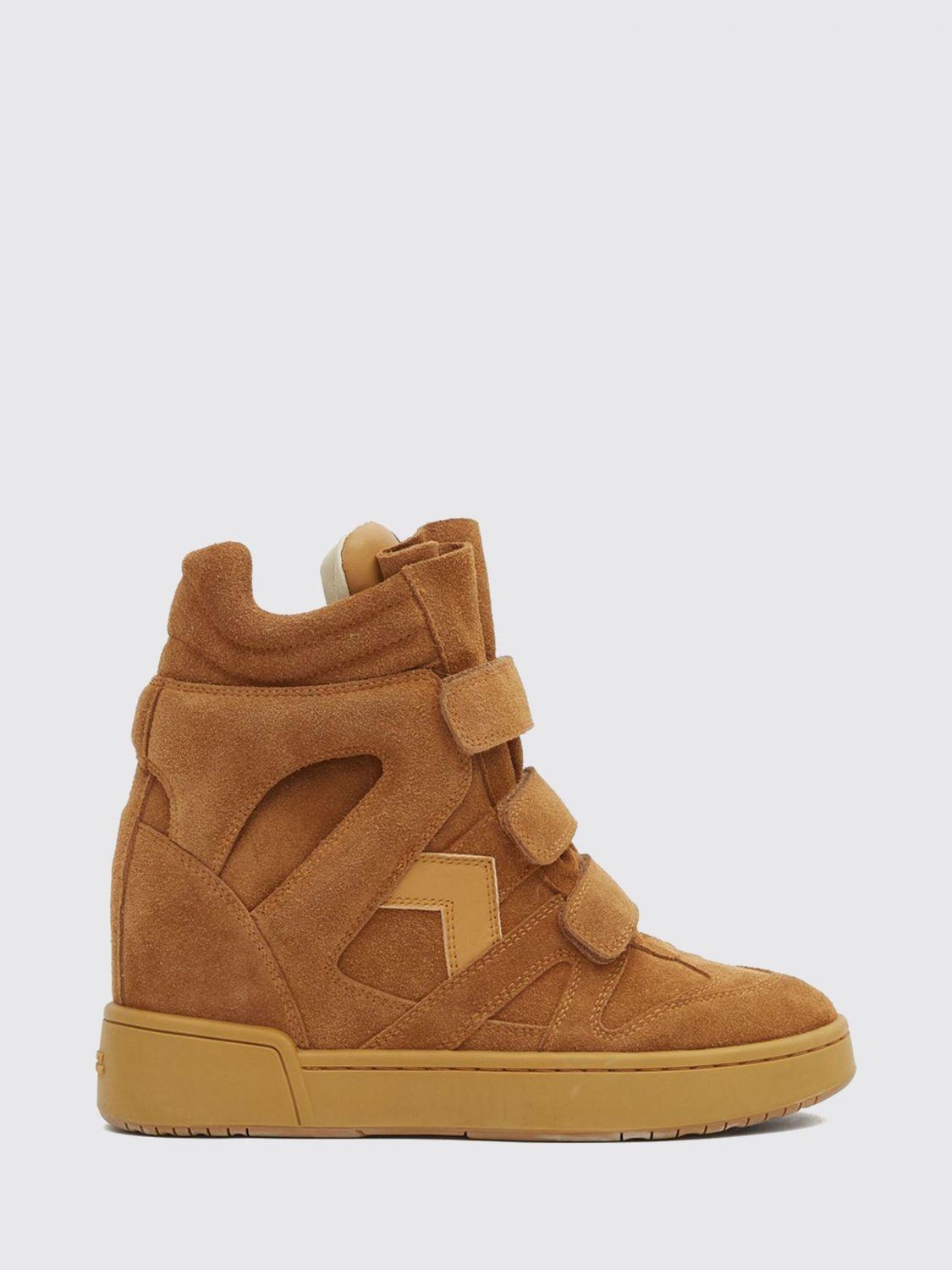 ISABEL MARANT High-Top-Keilsneaker aus Veloursleder mit Klettverschluss