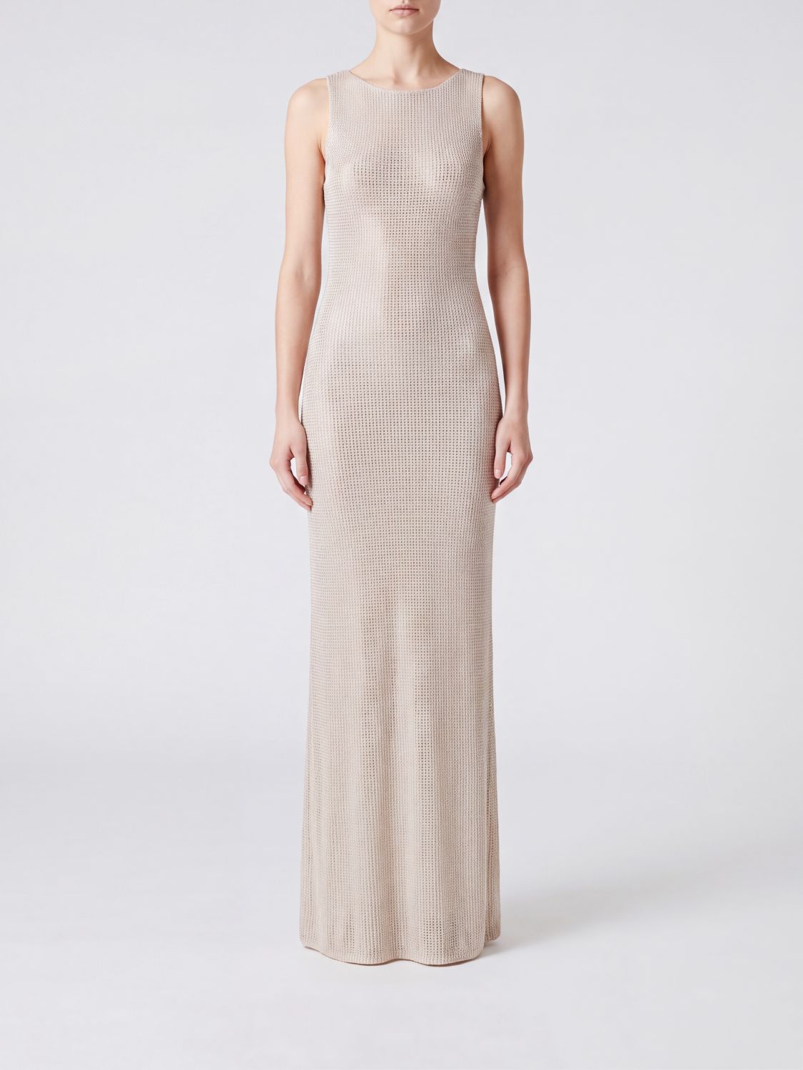 TWENTY FOURHAITCH Off-the-Shoulder Stretch Cotton Long Evening Gown