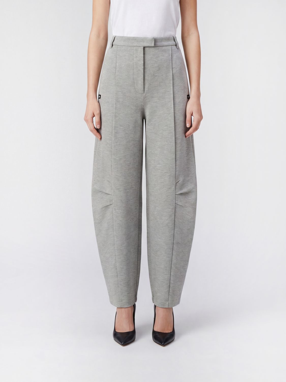 ROTATE Pantaloni baggy a gamba larga in misto viscosa con chiusura decentrata